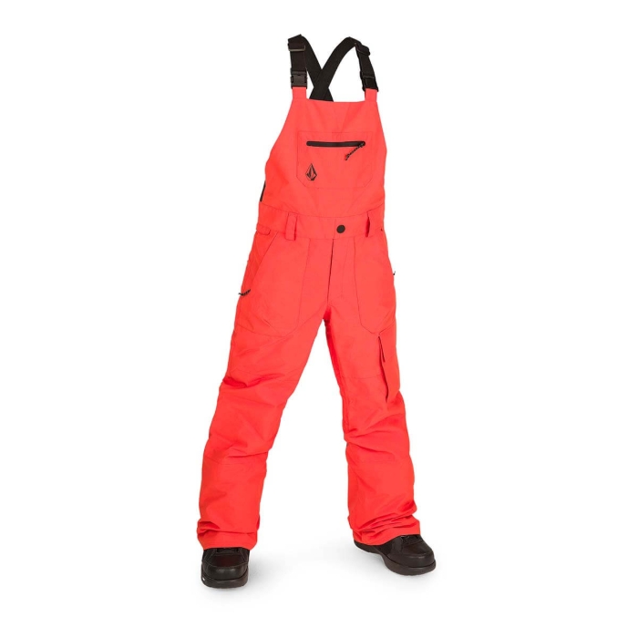 VOLCOM BARKLEY INSULATED KID BIB OVERALL PANTS ORANGE SHOCK S