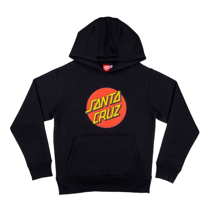 SANTA CRUZ YOUTH CLASSIC DOT HOOD BLACK 12-14