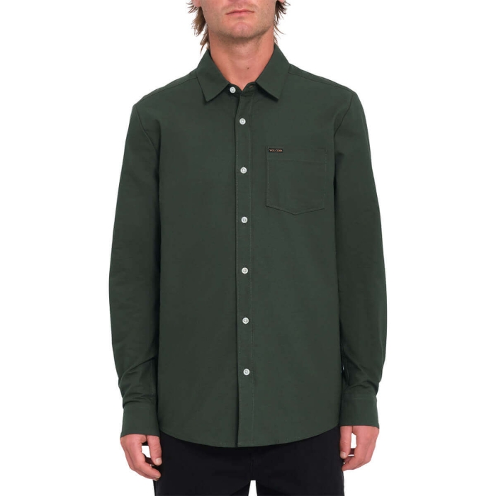 VOLCOM VEECO OXFORD LONG SLEEVE DARK FOREST M