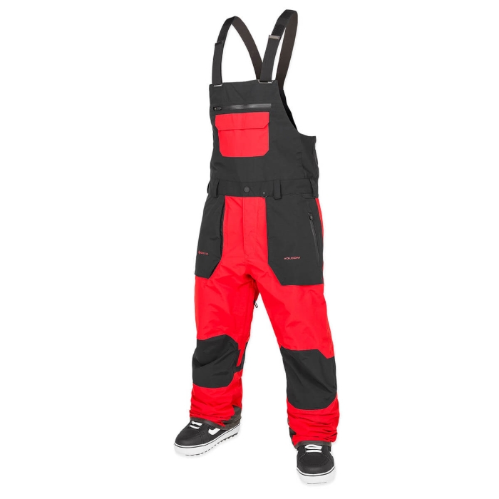 VOLCOM RAIN GORE-TEX BIB OVERALL CRIMSON M