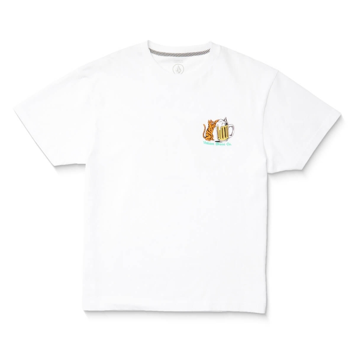 VOLCOM CURIOUS CAT T-SHIRT WHITE L