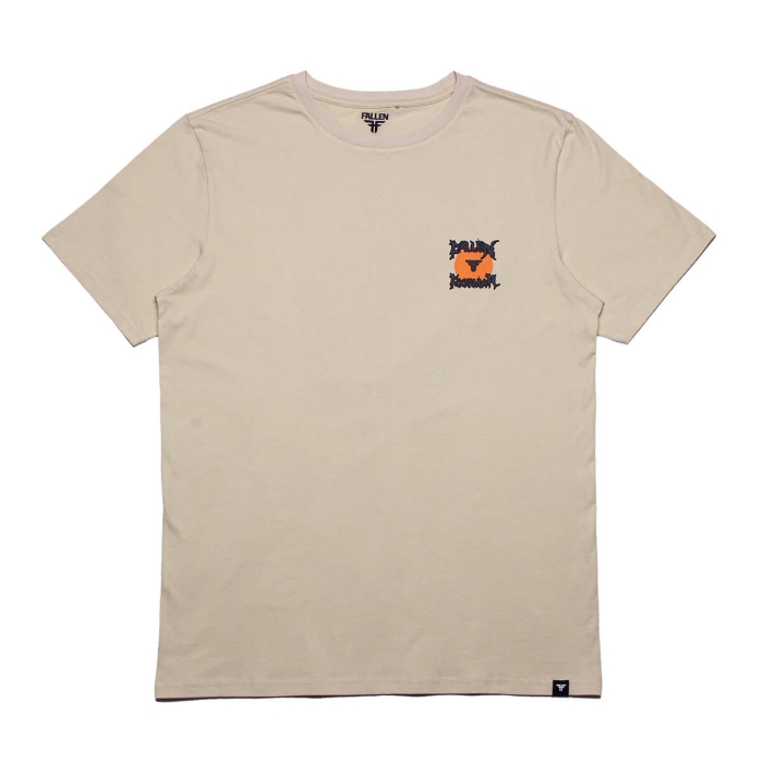 FALLEN DARK RAVEN T-SHIRT IVORY/ORANGE XL