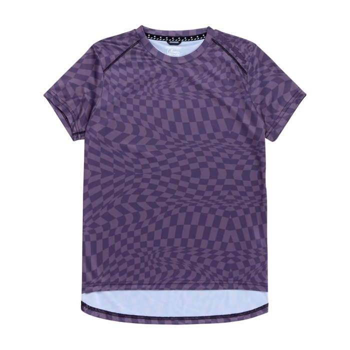 TROY LEE DESIGNS WOMENS LILIUM SS JERSEY TWISTED CHECKERS DEEP PURPLE XS