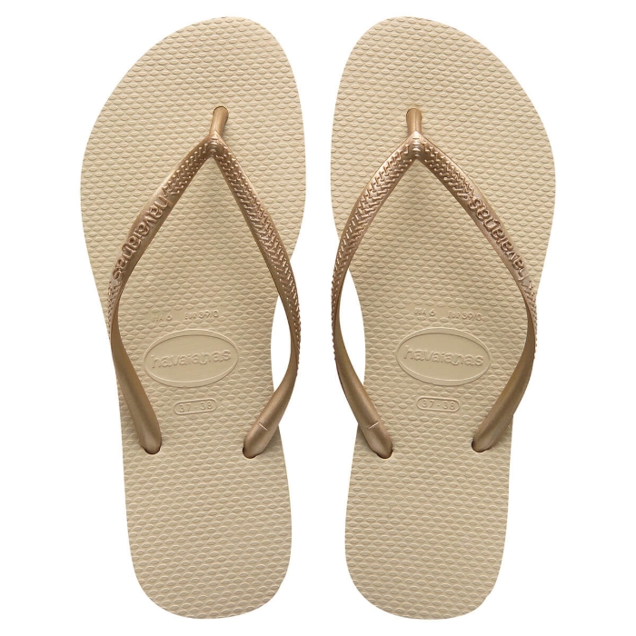 HAVAIANAS SLIM SAND GREY/LIGHT GOLDEN 41/42