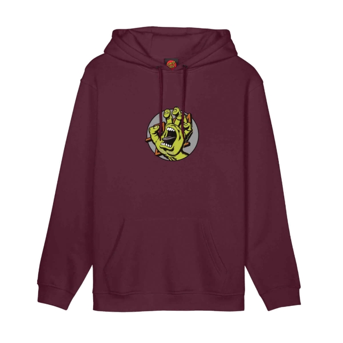 SANTA CRUZ HAND DOT FRONT HOOD DARK CHERRY S