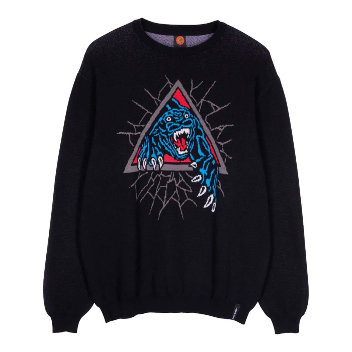 SANTA CRUZ NATAS SC PANTHER KNIT CREW BLACK M