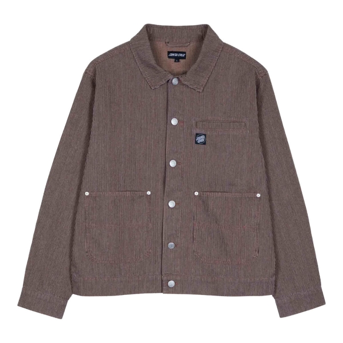SANTA CRUZ RAILROAD JACKET BROWN HICKORY STRIPE M