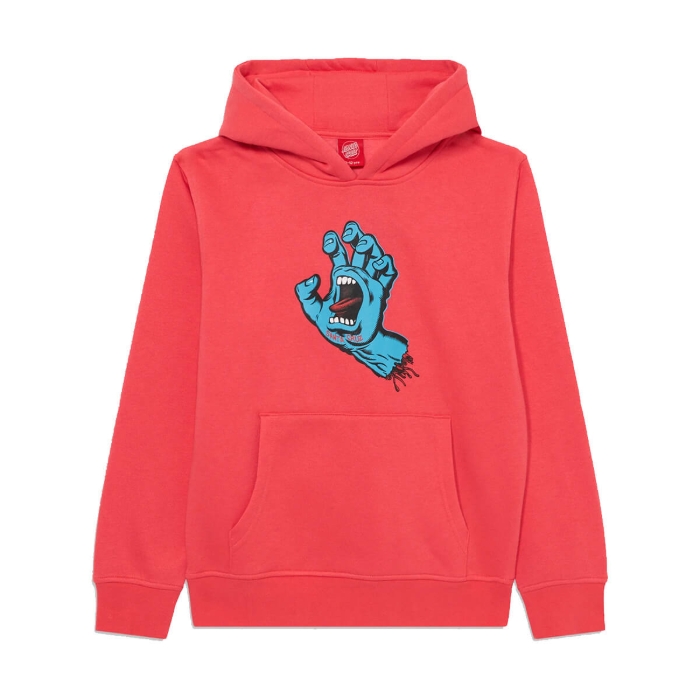 SANTA CRUZ YOUTH SCREAMING HAND HOOD BRIGHT RED 8-10