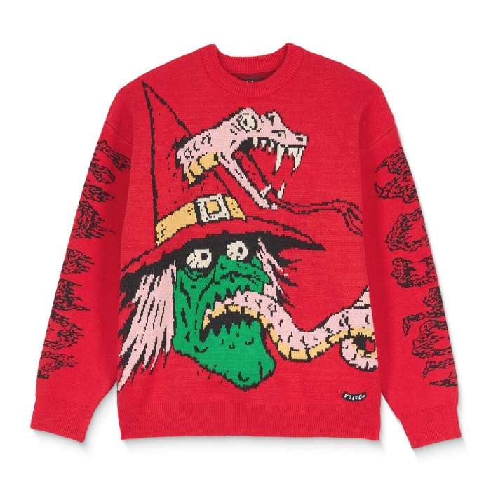 VOLCOM JJ VILLARD SWEATER LIFEGUARD RED S