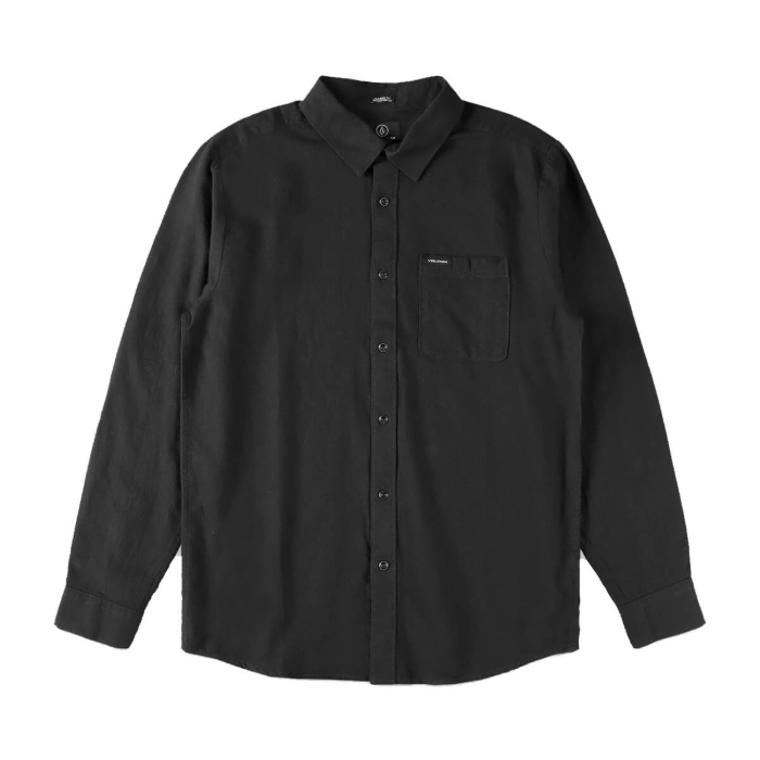 VOLCOM CADEN SOLID LONG-SLEEVE SHIRT ANTIQUE BLACK XL