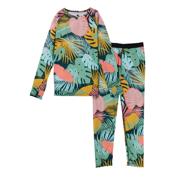 BURTON KIDS' LIGHTWEIGHT BASE LAYER SET OVERSIZED TROPICAL M