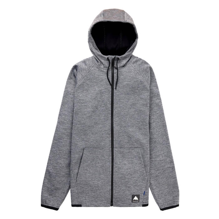 BURTON MEN'S CROWN WEATHERPROOF FULL-ZIP FLEECE TRUE BLACK HEATHER XL
