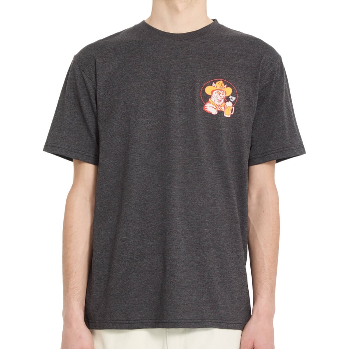 VOLCOM MEOWDY T-SHIRT HEATHER BLACK L