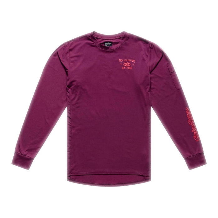 TROY LEE DESIGNS RUCKUS RIDE LONG SLEEVE TEE LOCKDOWN SANGRIA L