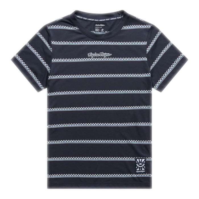 TROY LEE DESIGNS WOMENS LILIUM RIDE SHORT SLEEVE TEE CHECKED OUT CARBON XS