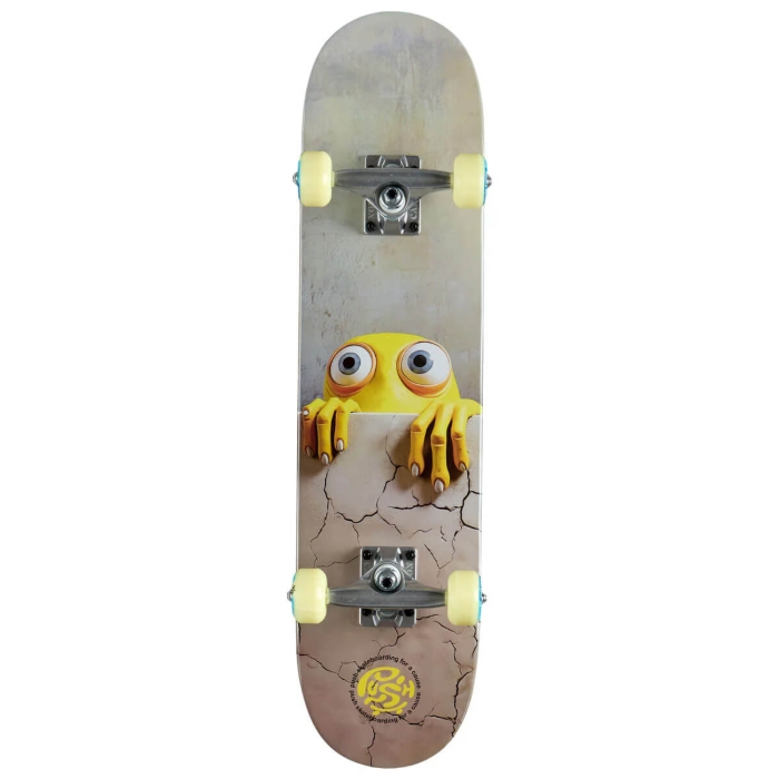PUSH SKATEBOARDING PEEK OVER FP 7.0" COMPLETE YELLOW 7.0"